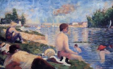 Georges Seurat œuvres - étude finale pour la baignade à Asnieres 1884